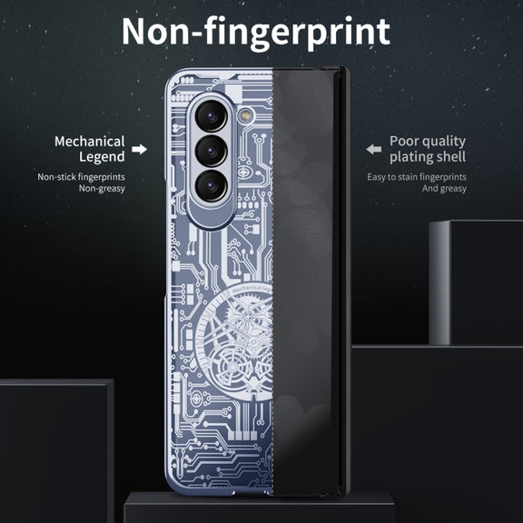 For Samsung Galaxy Z Fold5 Mechanical Legend Integrated Electroplating All-inclusive Phone Case(Blue)
