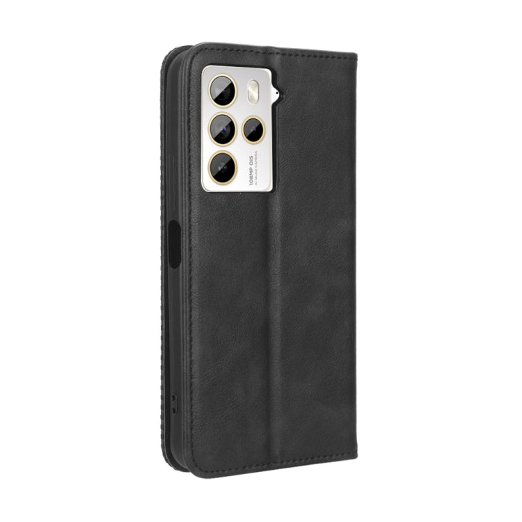 For HTC U23 / U23 Pro Magnetic Buckle Retro Texture Leather Phone Case(Black)