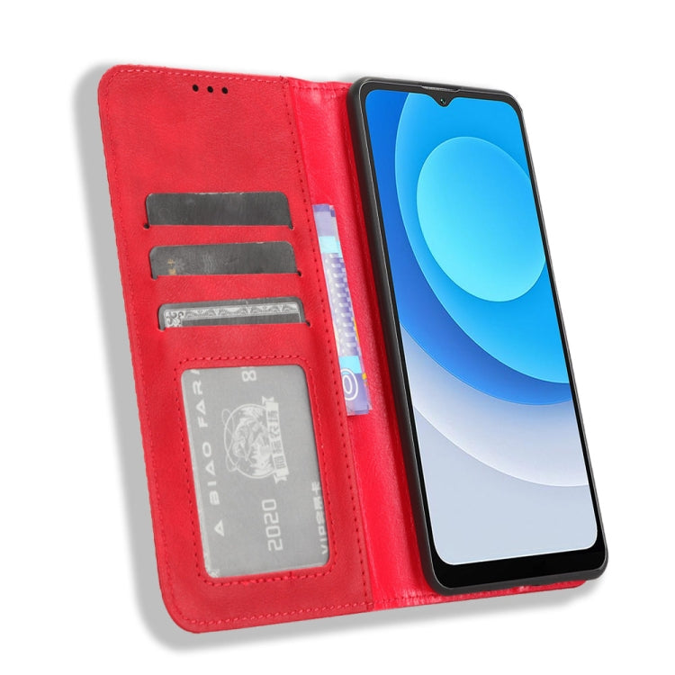 For Blackview A53 / A53 Pro Magnetic Buckle Retro Texture Leather Phone Case(Red)