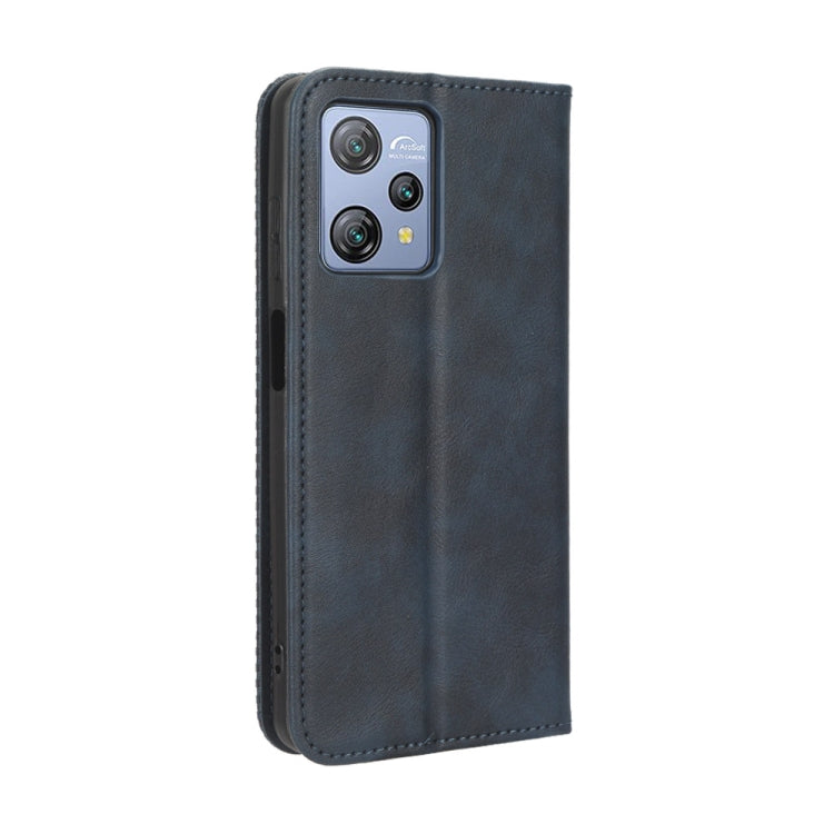 For Blackview A53 / A53 Pro Magnetic Buckle Retro Texture Leather Phone Case(Blue)