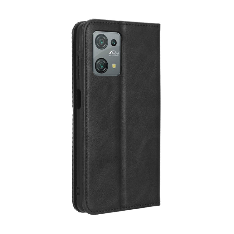 For Blackview Oscal C30 / C30 Pro Magnetic Buckle Retro Texture Leather Phone Case(Black)