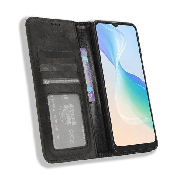 For Blackview Oscal C30 / C30 Pro Magnetic Buckle Retro Texture Leather Phone Case(Black)