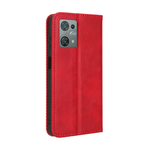 For Blackview Oscal C30 / C30 Pro Magnetic Buckle Retro Texture Leather Phone Case(Red)