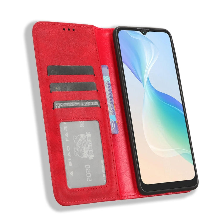 For Blackview Oscal C30 / C30 Pro Magnetic Buckle Retro Texture Leather Phone Case(Red)