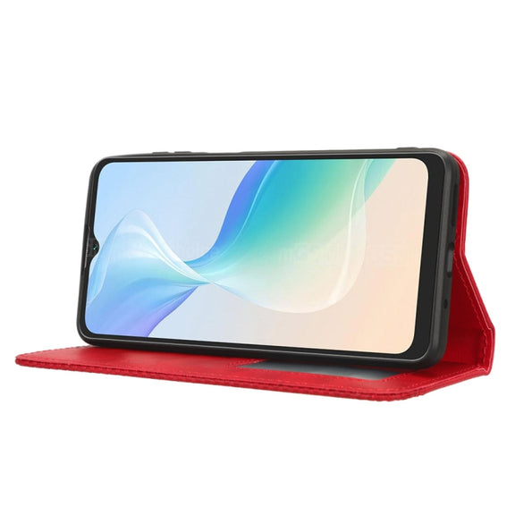 For Blackview Oscal C30 / C30 Pro Magnetic Buckle Retro Texture Leather Phone Case(Red)