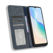 For Blackview Oscal C30 / C30 Pro Magnetic Buckle Retro Texture Leather Phone Case(Blue)
