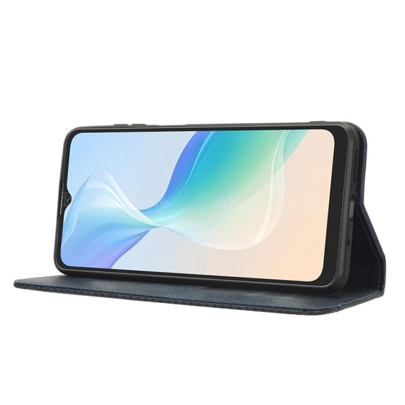 For Blackview Oscal C30 / C30 Pro Magnetic Buckle Retro Texture Leather Phone Case(Blue)