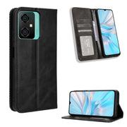 For Blackview Oscal C70 Magnetic Buckle Retro Texture Leather Phone Case(Black)