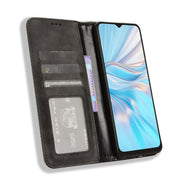 For Blackview Oscal C70 Magnetic Buckle Retro Texture Leather Phone Case(Black)
