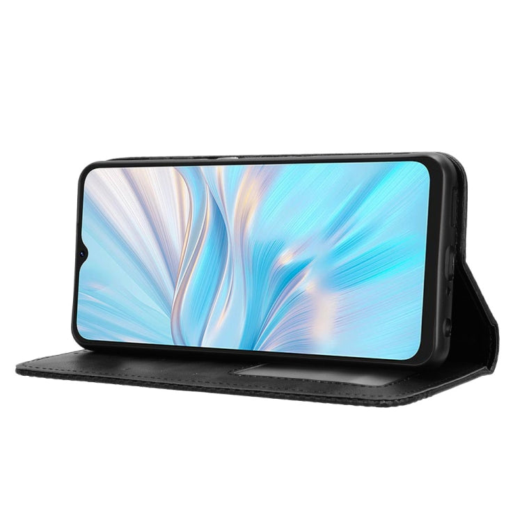 For Blackview Oscal C70 Magnetic Buckle Retro Texture Leather Phone Case(Black)