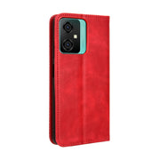 For Blackview Oscal C70 Magnetic Buckle Retro Texture Leather Phone Case(Red)