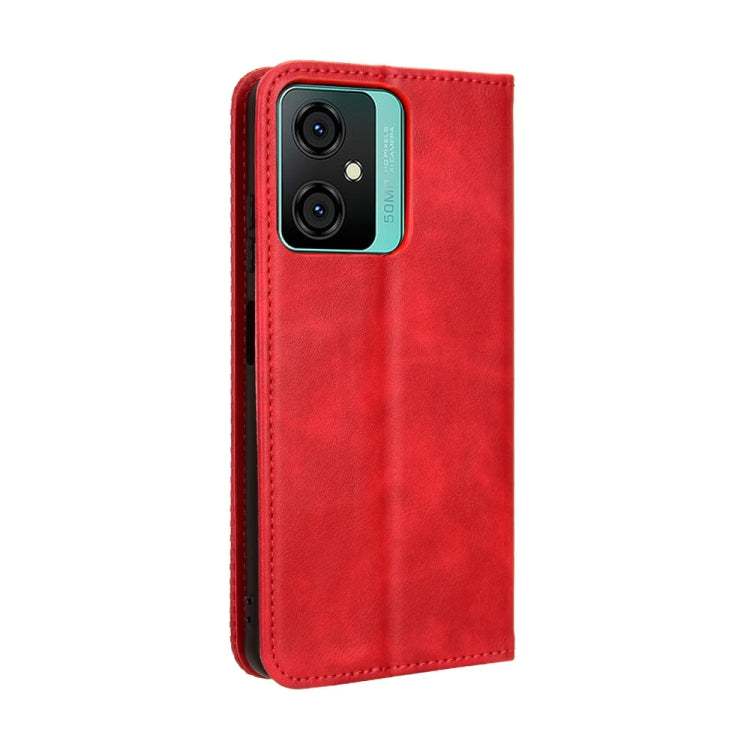 For Blackview Oscal C70 Magnetic Buckle Retro Texture Leather Phone Case(Red)