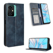 For Blackview Oscal C70 Magnetic Buckle Retro Texture Leather Phone Case(Blue)