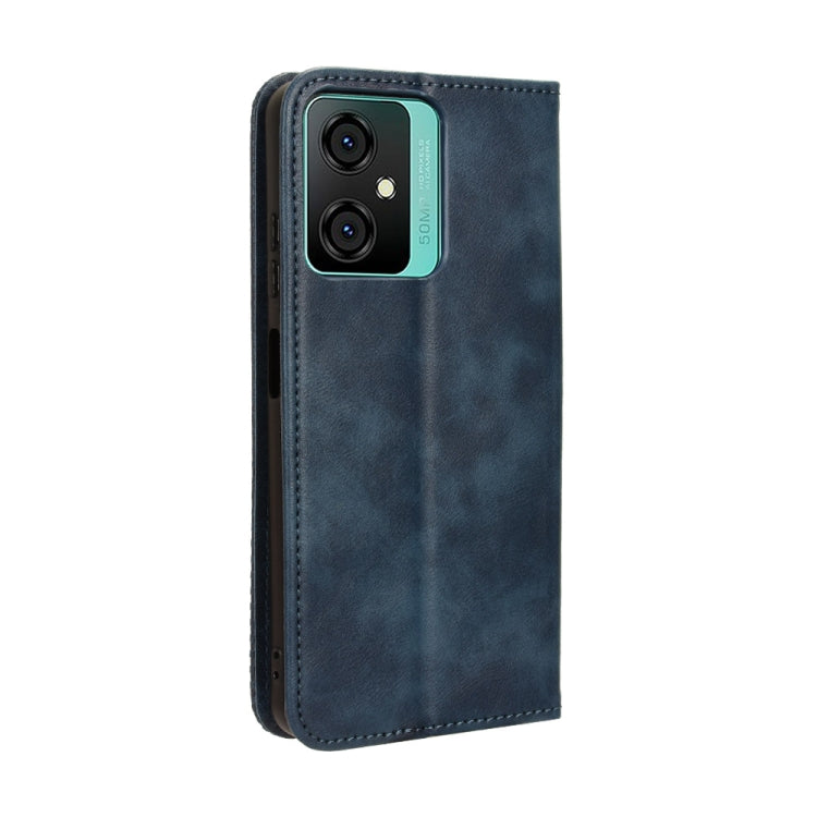 For Blackview Oscal C70 Magnetic Buckle Retro Texture Leather Phone Case(Blue)