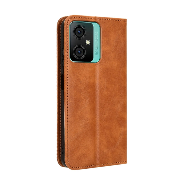 For Blackview Oscal C70 Magnetic Buckle Retro Texture Leather Phone Case(Brown)