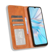For Blackview Oscal C70 Magnetic Buckle Retro Texture Leather Phone Case(Brown)