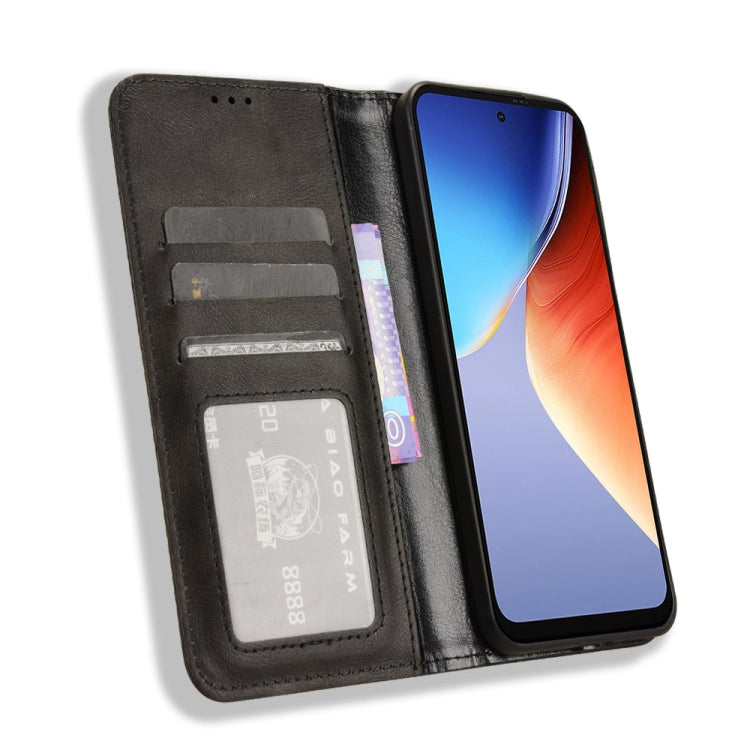 For Blackview A96 Magnetic Buckle Retro Texture Leather Phone Case(Black)