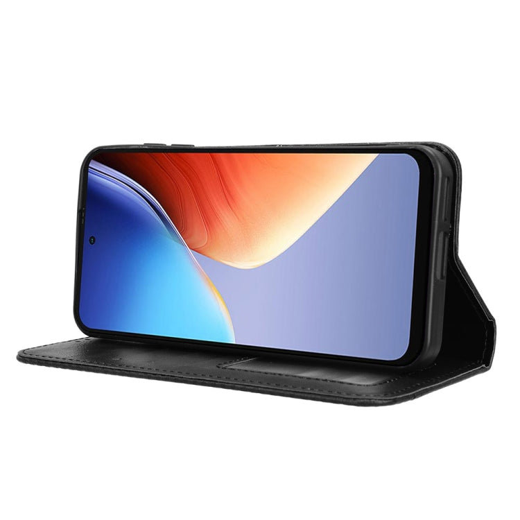 For Blackview A96 Magnetic Buckle Retro Texture Leather Phone Case(Black)