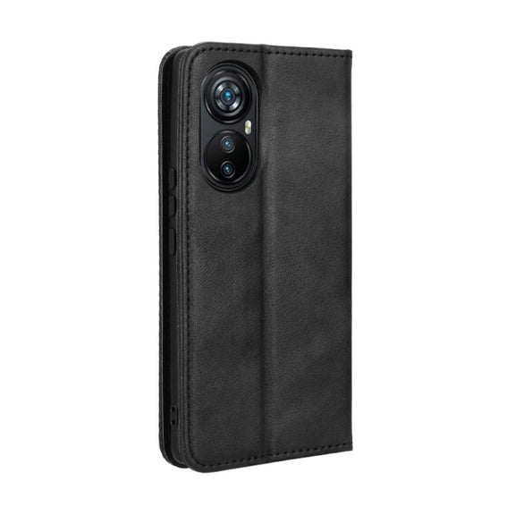 For Blackview A200 Pro Magnetic Buckle Retro Texture Leather Phone Case(Black)