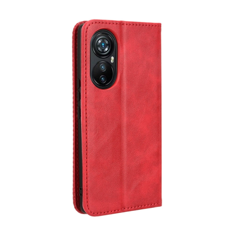 For Blackview A200 Pro Magnetic Buckle Retro Texture Leather Phone Case(Red)