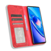 For Blackview A200 Pro Magnetic Buckle Retro Texture Leather Phone Case(Red)