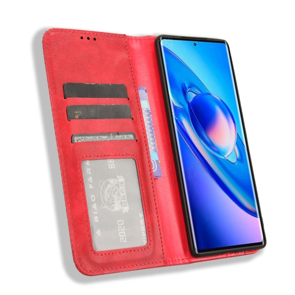 For Blackview A200 Pro Magnetic Buckle Retro Texture Leather Phone Case(Red)