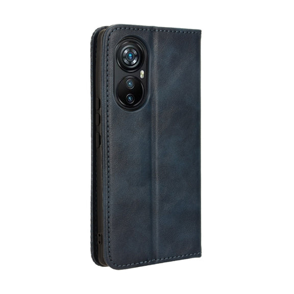 For Blackview A200 Pro Magnetic Buckle Retro Texture Leather Phone Case(Blue)