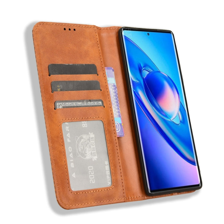 For Blackview A200 Pro Magnetic Buckle Retro Texture Leather Phone Case(Brown)