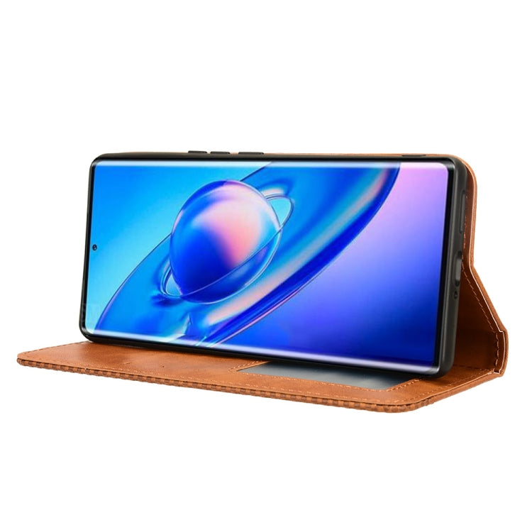 For Blackview A200 Pro Magnetic Buckle Retro Texture Leather Phone Case(Brown)