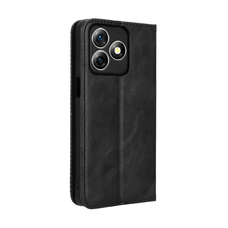 For Ulefone Note 18 Ultra Magnetic Buckle Retro Texture Leather Phone Case(Black)