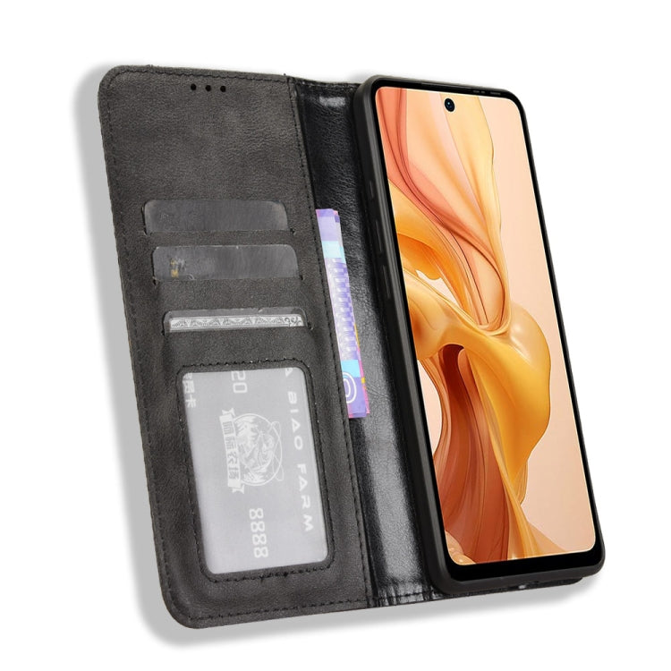 For Ulefone Note 18 Ultra Magnetic Buckle Retro Texture Leather Phone Case(Black)