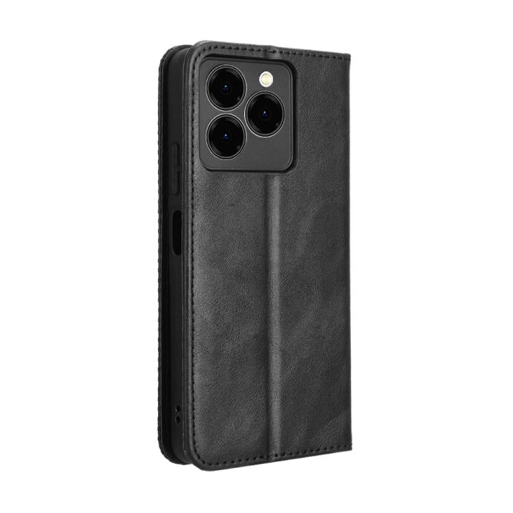 For Ulefone Note 20 Pro Magnetic Buckle Retro Texture Leather Phone Case(Black)