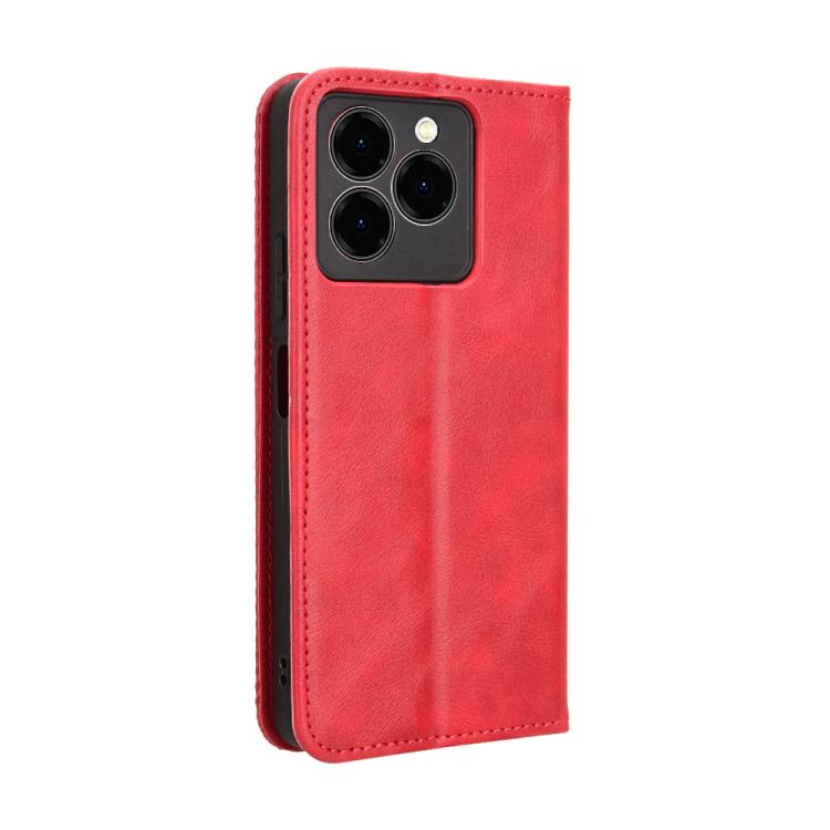 For Ulefone Note 20 Pro Magnetic Buckle Retro Texture Leather Phone Case(Red)