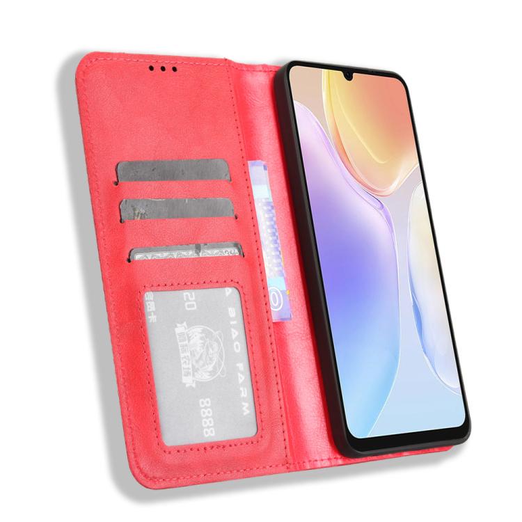 For Ulefone Note 20 Pro Magnetic Buckle Retro Texture Leather Phone Case(Red)