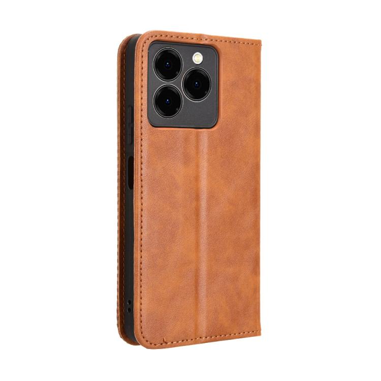 For Ulefone Note 20 Pro Magnetic Buckle Retro Texture Leather Phone Case(Brown)