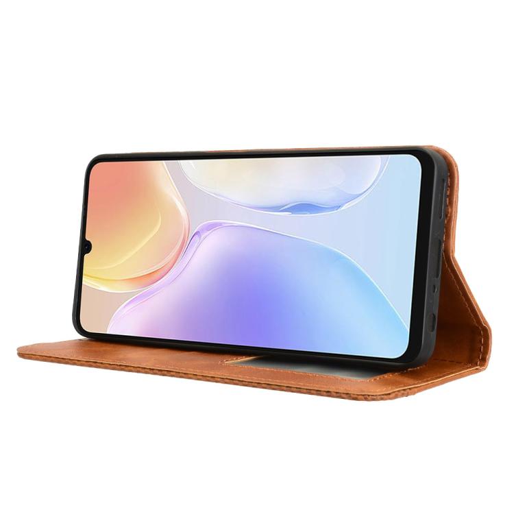 For Ulefone Note 20 Pro Magnetic Buckle Retro Texture Leather Phone Case(Brown)