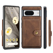 For Google Pixel 8 JEEHOOD Retro Magnetic Detachable Wallet Phone Case(Brown)
