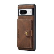 For Google Pixel 8 JEEHOOD Retro Magnetic Detachable Wallet Phone Case(Brown)