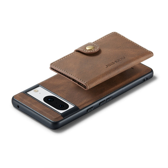 For Google Pixel 8 JEEHOOD Retro Magnetic Detachable Wallet Phone Case(Brown)