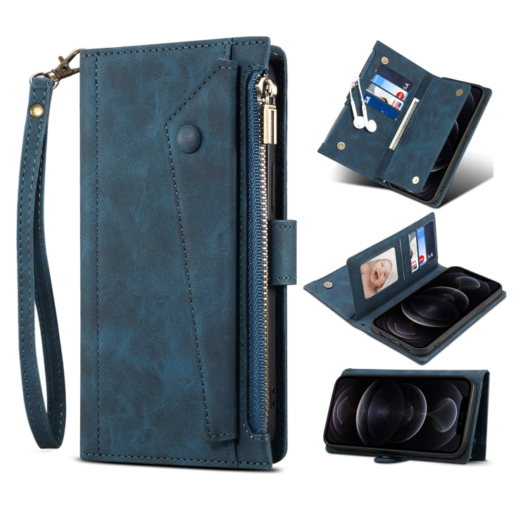 For iPhone 15 Pro Max ESEBLE Retro Frosted RFID Flip Leather Phone Case(Dark Green)