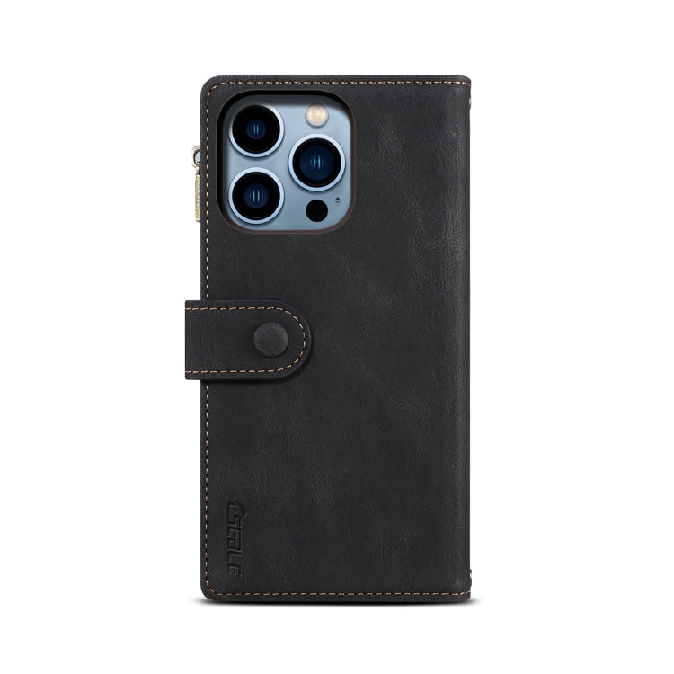 For iPhone 15 Pro ESEBLE Retro Frosted RFID Flip Leather Phone Case(Black)
