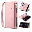 For iPhone 15 ESEBLE Retro Frosted RFID Flip Leather Phone Case(Rose Gold) - free shipping - PMC TechLife - Order now!