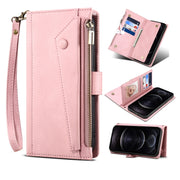 For iPhone 15 ESEBLE Retro Frosted RFID Flip Leather Phone Case(Rose Gold)