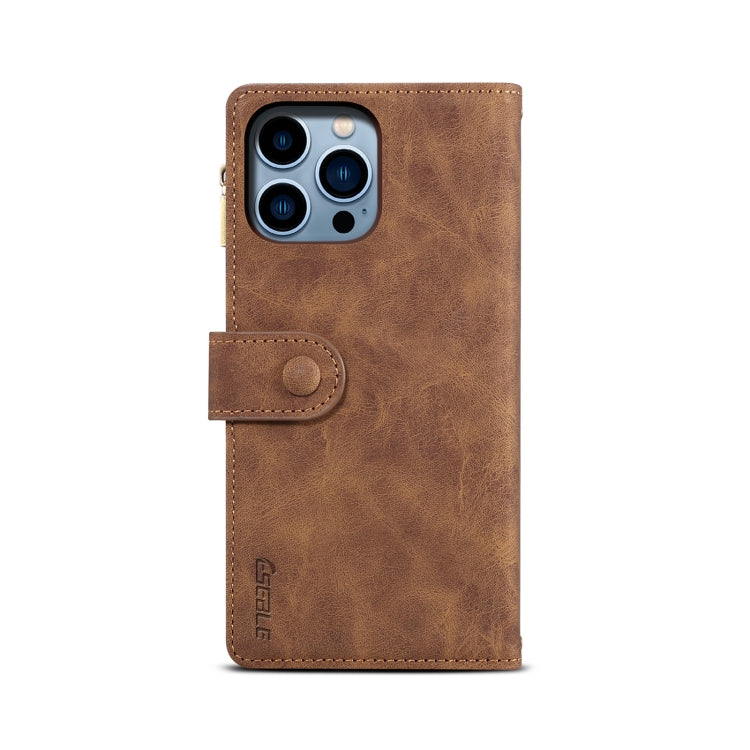For iPhone 16 Pro Max ESEBLE Retro Frosted RFID Flip Leather Phone Case(Brown)