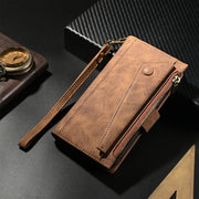 For iPhone 16 Pro ESEBLE Retro Frosted RFID Flip Leather Phone Case(Brown)