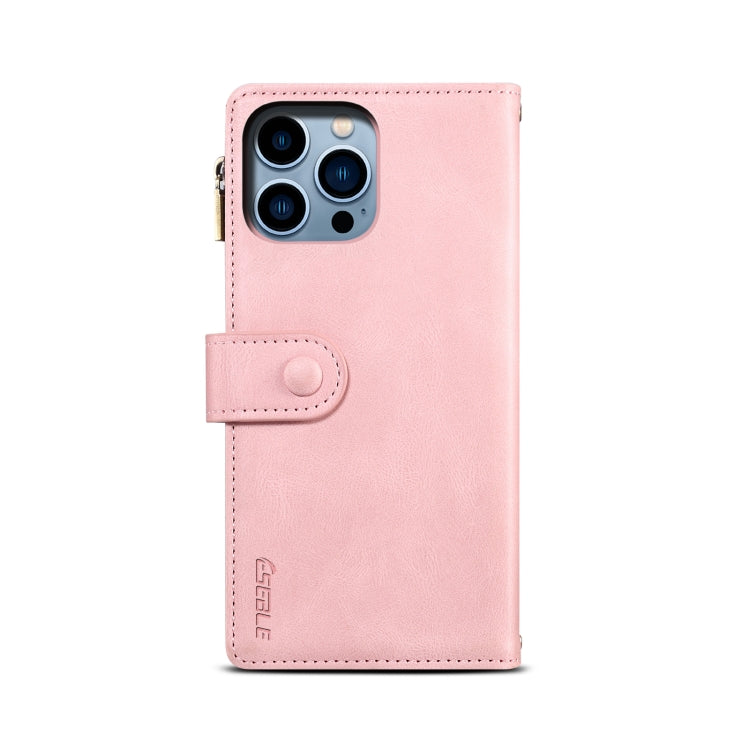 For iPhone 16 Pro ESEBLE Retro Frosted RFID Flip Leather Phone Case(Rose Gold)