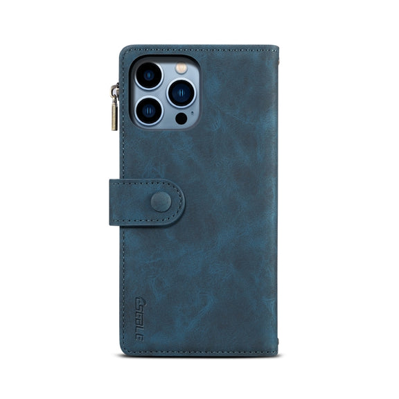 For iPhone 16 Pro ESEBLE Retro Frosted RFID Flip Leather Phone Case(Dark Green)
