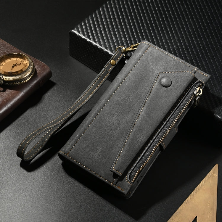 For iPhone 16 Plus ESEBLE Retro Frosted RFID Flip Leather Phone Case(Black)