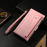 For iPhone 16 Plus ESEBLE Retro Frosted RFID Flip Leather Phone Case(Rose Gold)