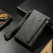 For iPhone 16 ESEBLE Retro Frosted RFID Flip Leather Phone Case(Black)